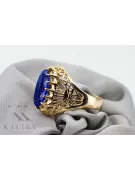 14-кв Желтое золото Сапфир Кольцо Винтаж стиль vrc020y